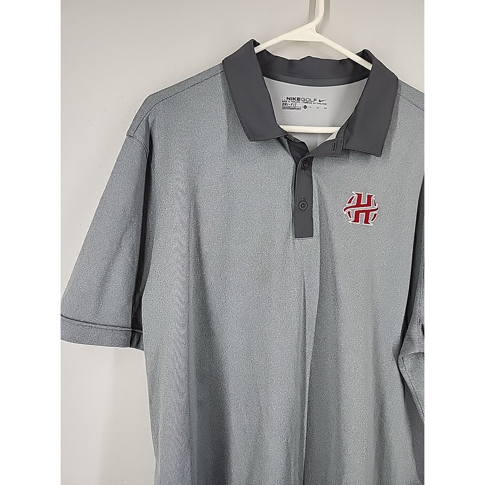 Nike Golf Dri-Fit Polo Shirt Mens XL, Short Sleeve Gray,‎ Embroidered "H"